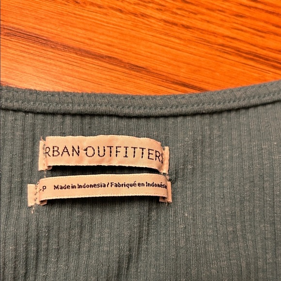 Urban Outfitters Ribbed Square Neck Tee - Dark Green - Picture 2 of 4